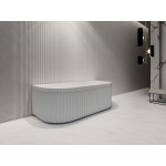 Roma fluted Back To The Wall Gloss white bathtub 1700